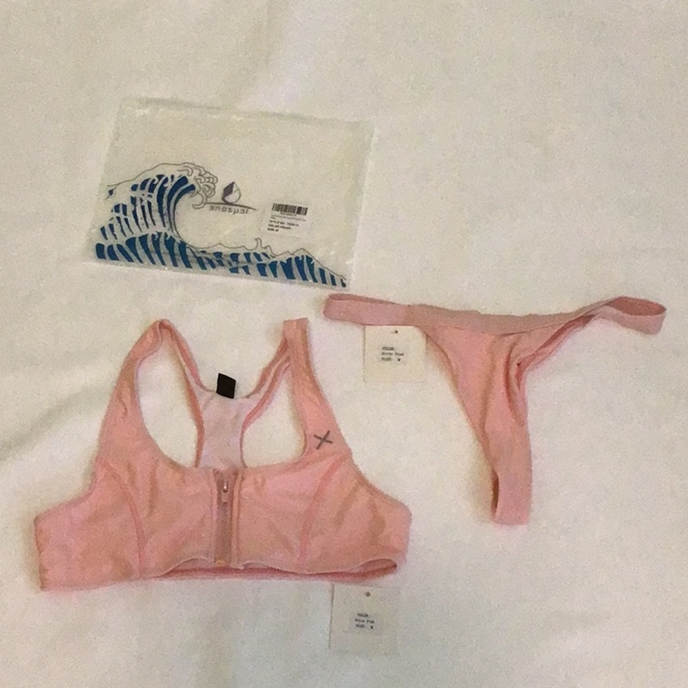 Boutine LA Pink Thong Bathing Suit Size M UNWORN